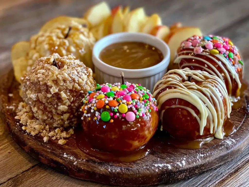 caramel apple charcuterie board - featured image