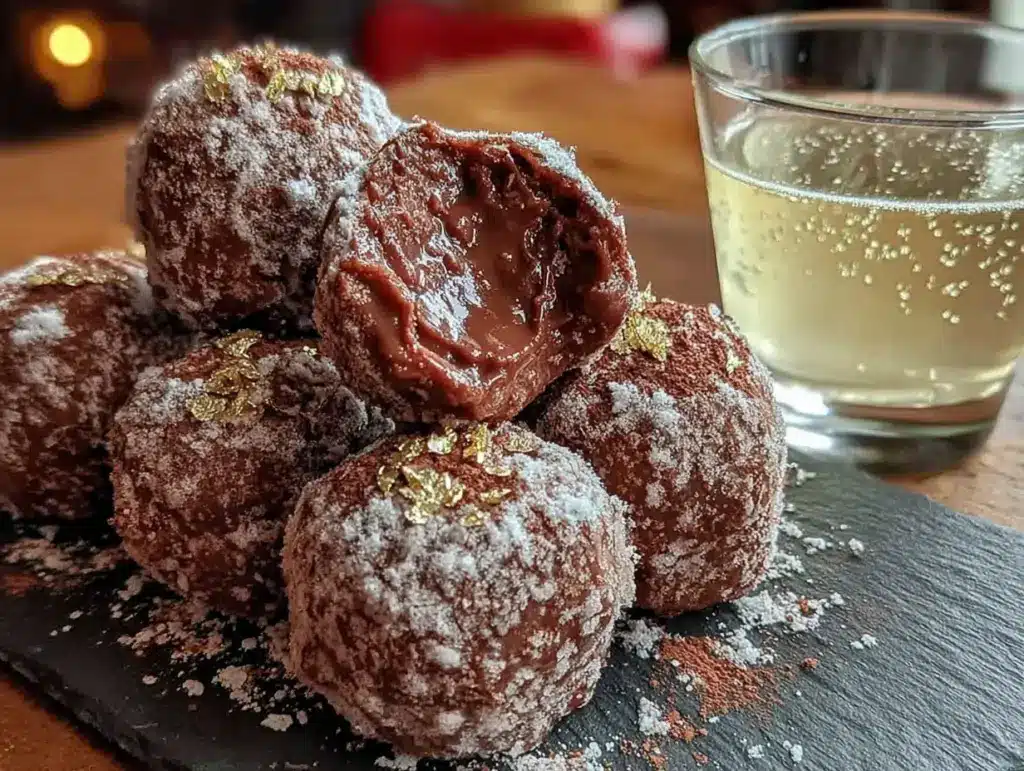 champagne chocolate truffles - featured image