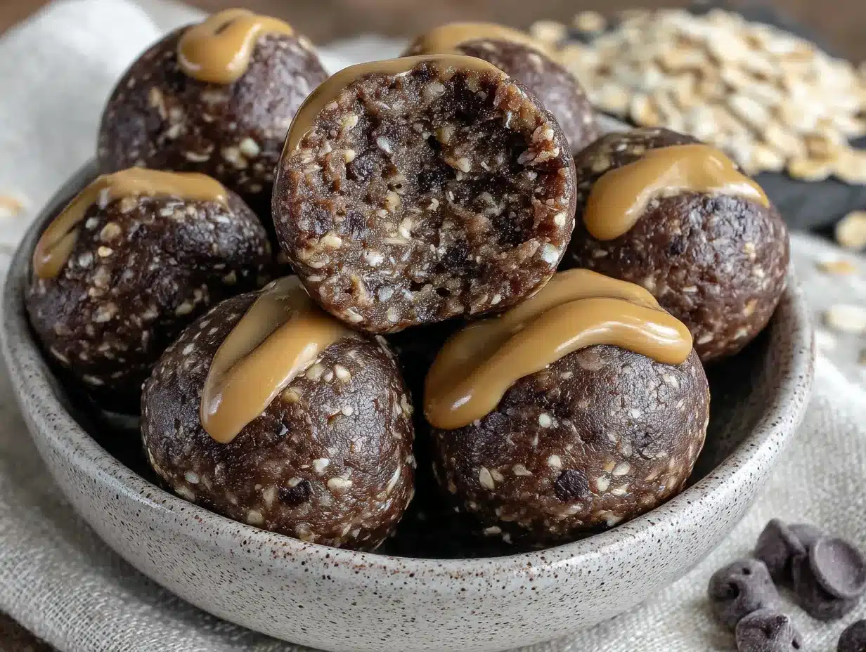 chocolate peanut butter energy balls preparation steps