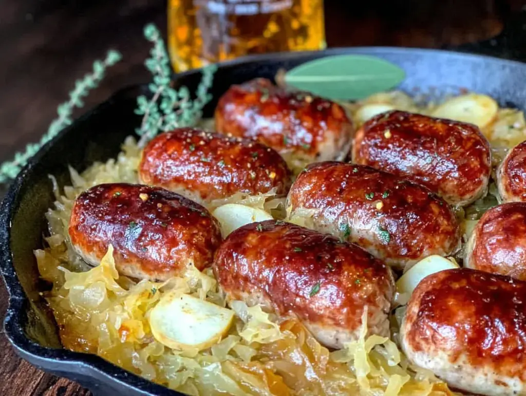 cozy German bratwurst skillet - featured image