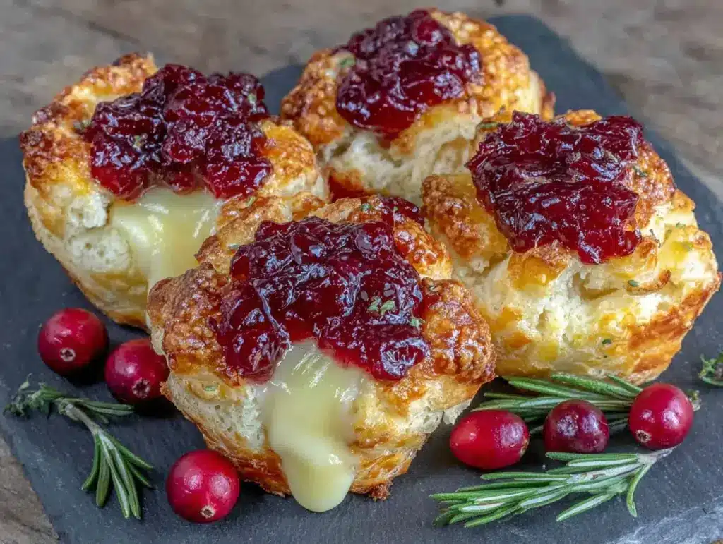 cranberry brie bites - featured image