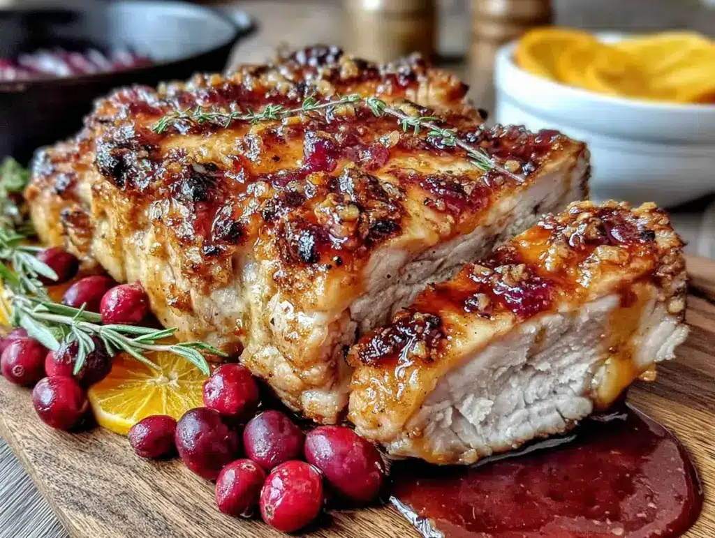 cranberry orange glazed turkey breast - featured image