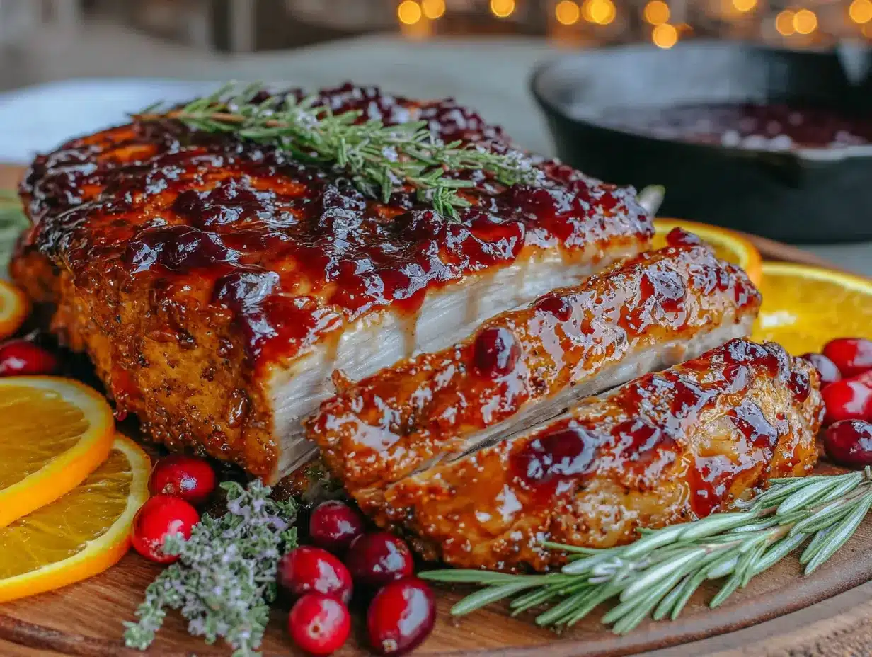 cranberry orange glazed turkey breast preparation steps