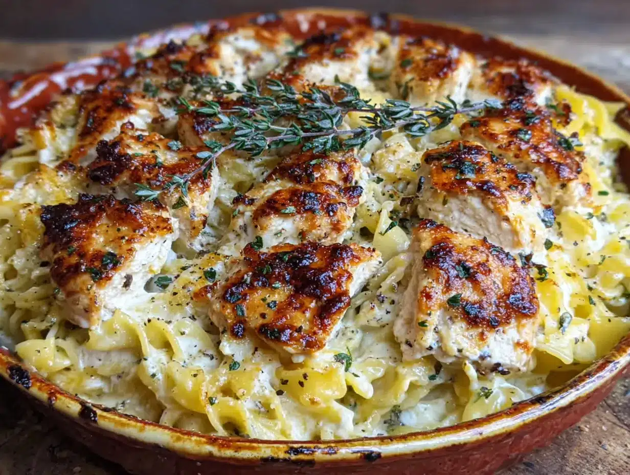 creamy chicken alfredo bake preparation steps