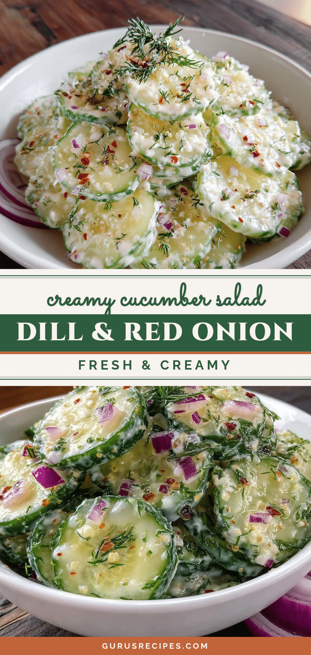 creamy cucumber salad with dill and red onion recipe