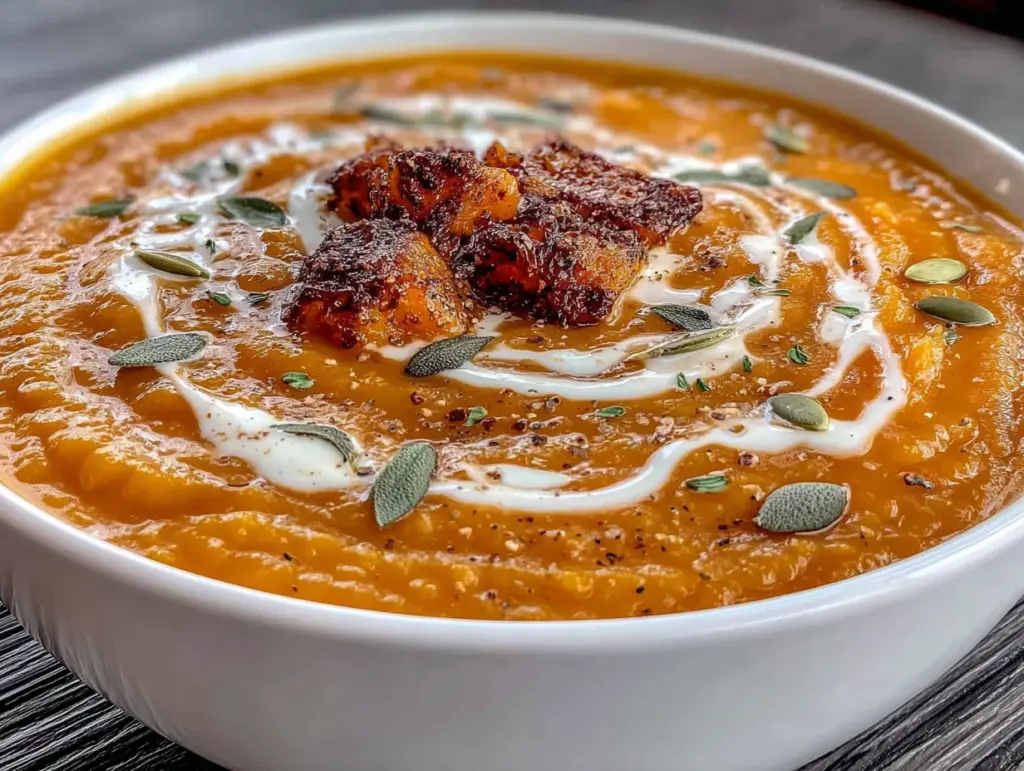 creamy roasted butternut squash soup - featured image