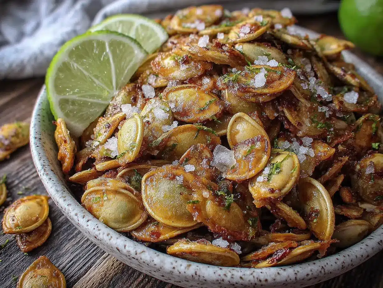 crispy chili lime pumpkin seeds preparation steps