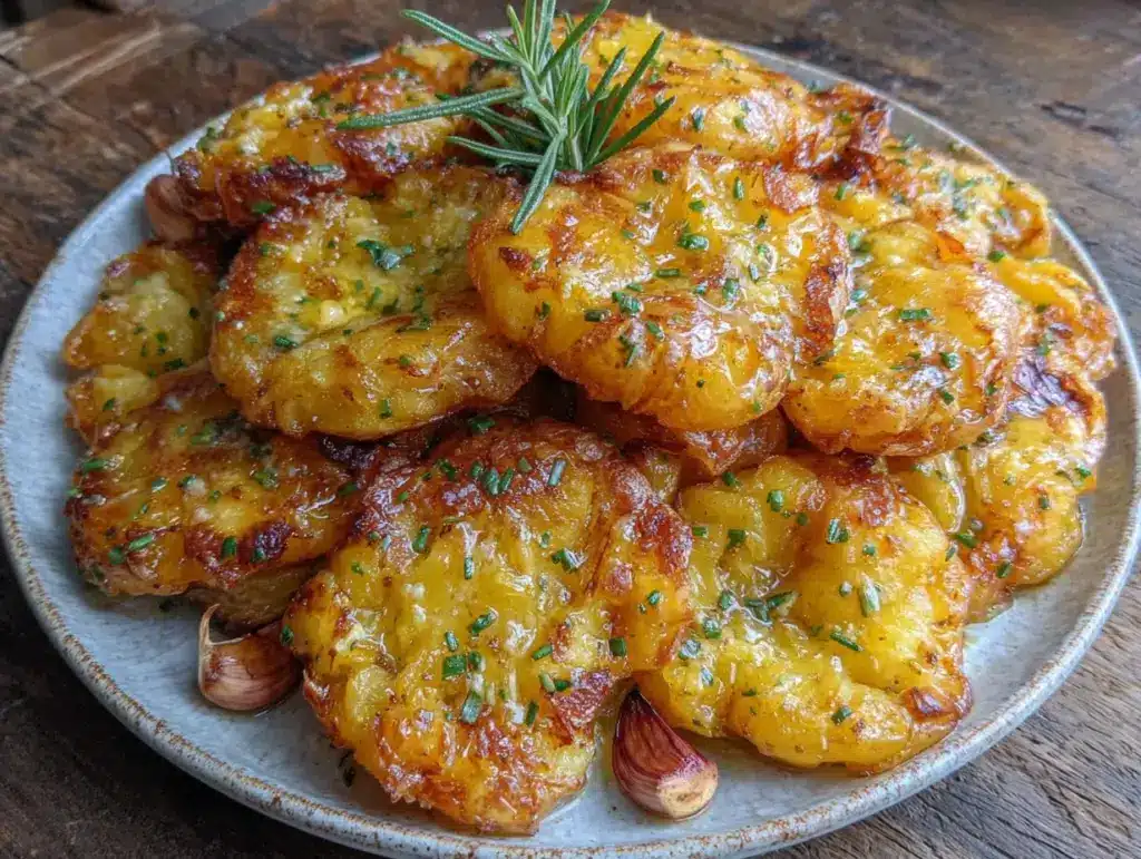 crispy smashed potatoes - featured image