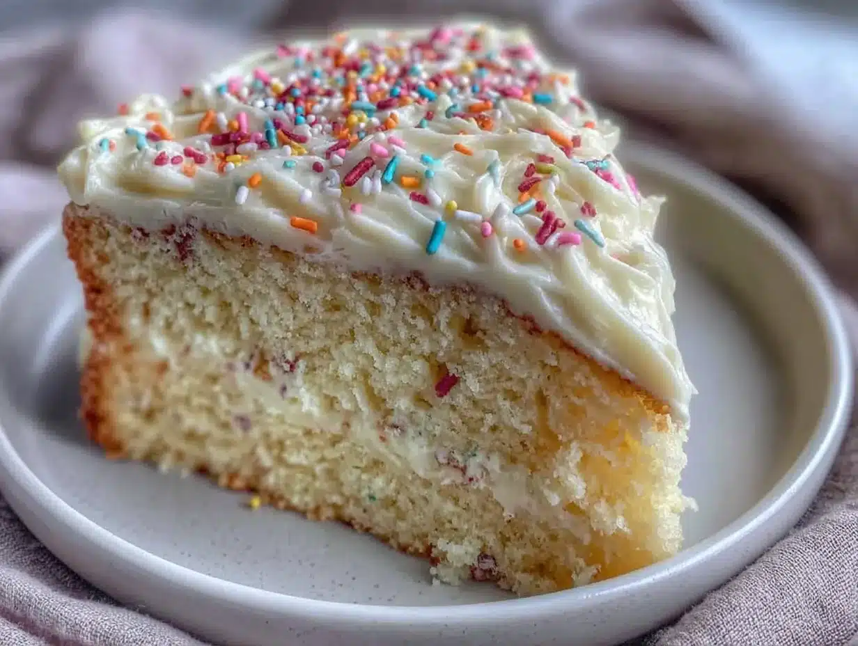 easy 1-bowl vanilla birthday cake preparation steps