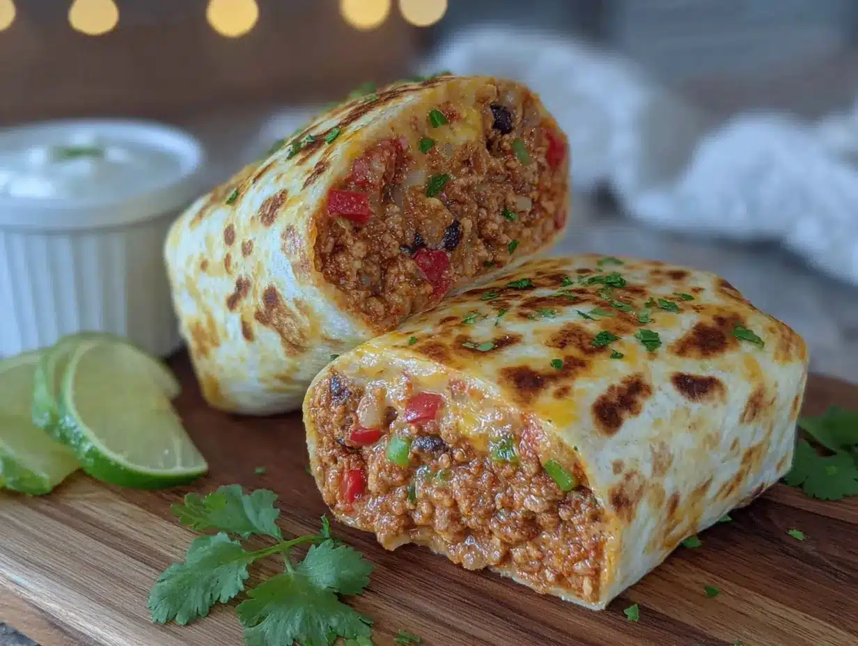 Easy Freezer Turkey Black Bean Burritos preparation steps
