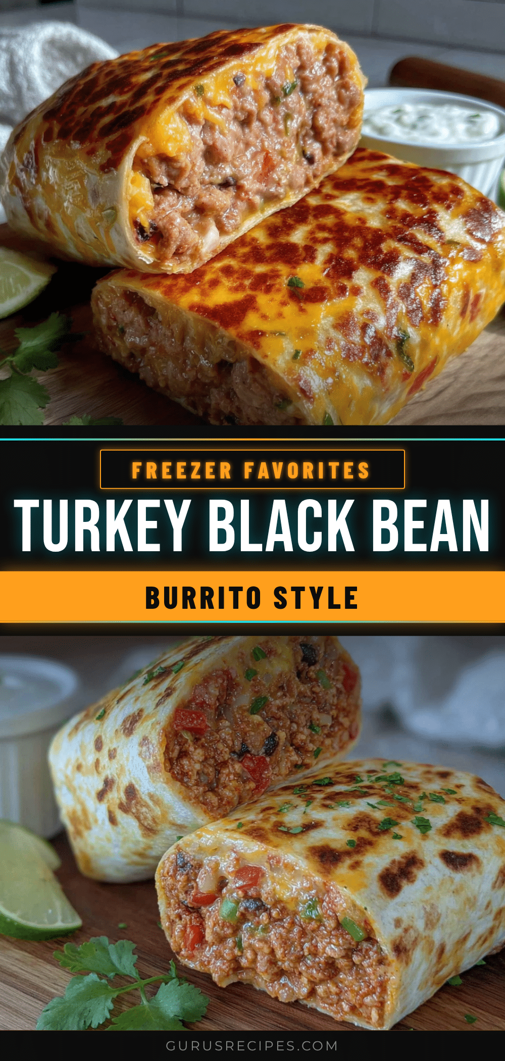 Easy Freezer Turkey Black Bean Burritos recipe