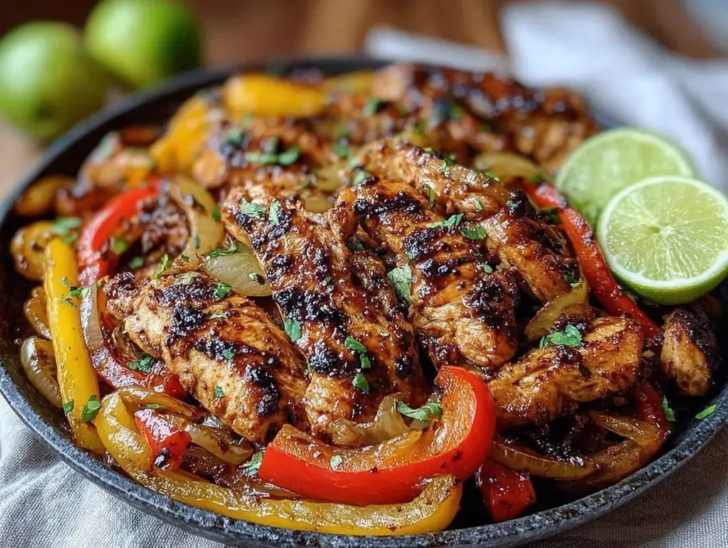 easy sheet pan chicken fajitas - featured image
