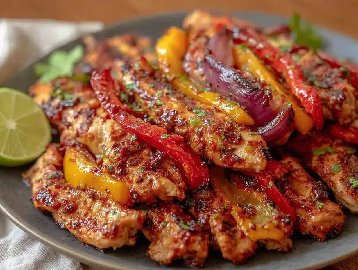 easy sheet pan chicken fajitas preparation steps