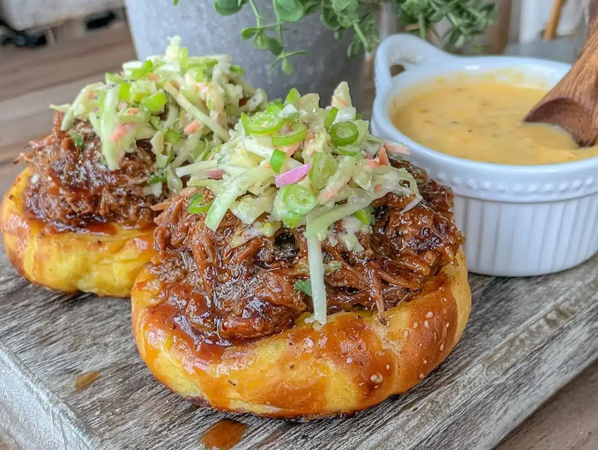 fall slow cooker pulled pork sliders with apple slaw preparation steps