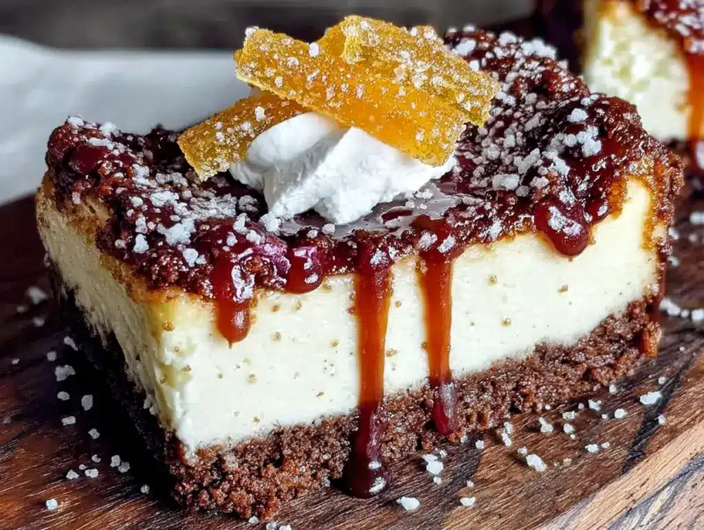 gingerbread cheesecake bars - featured image