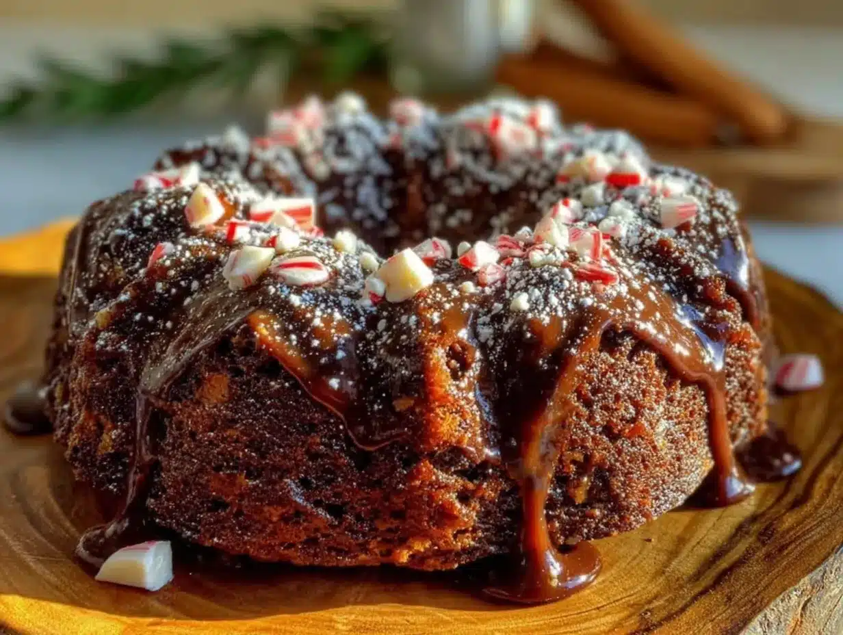 light peppermint bark chocolate bundt cake preparation steps