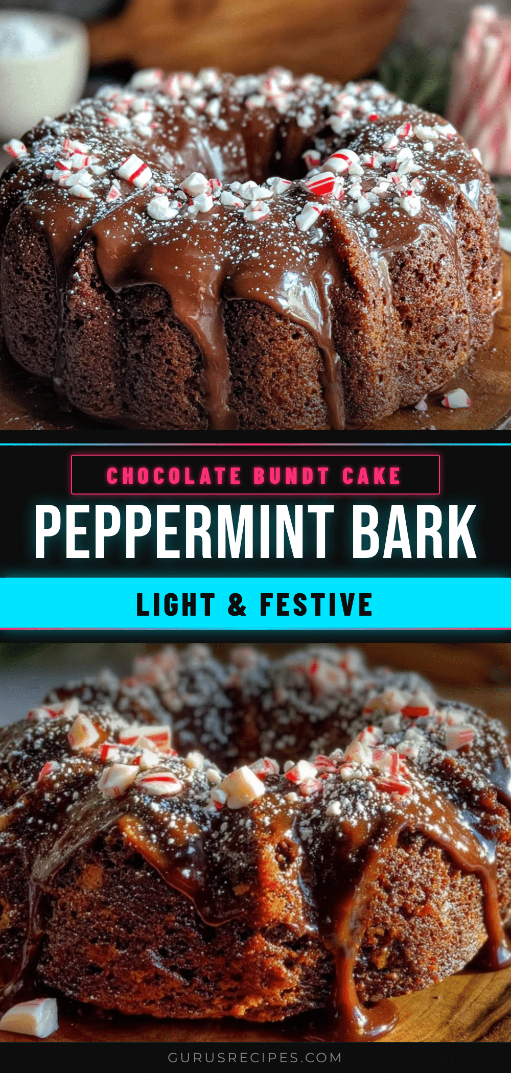 light peppermint bark chocolate bundt cake recipe