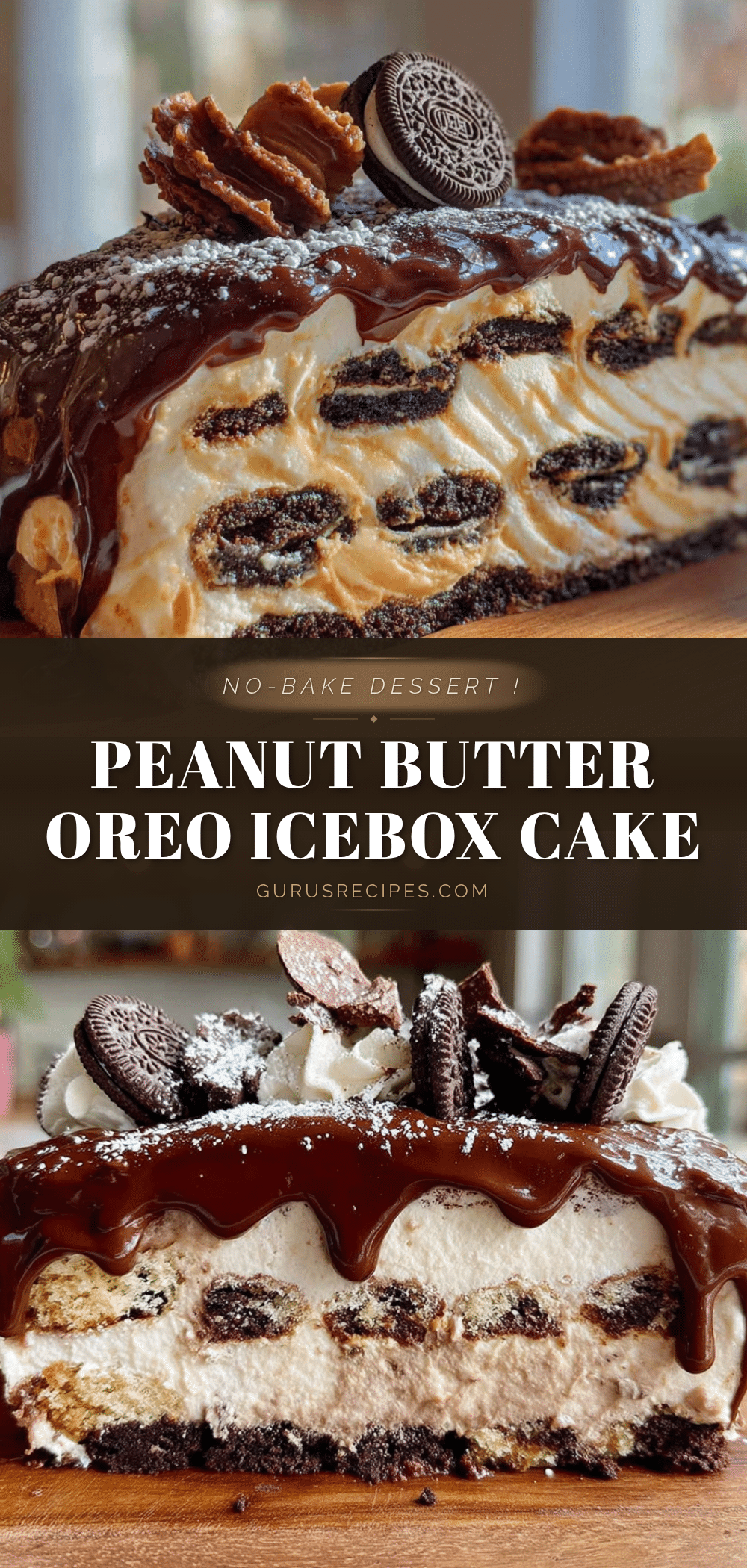 lighter no-bake peanut butter oreo icebox cake recipe