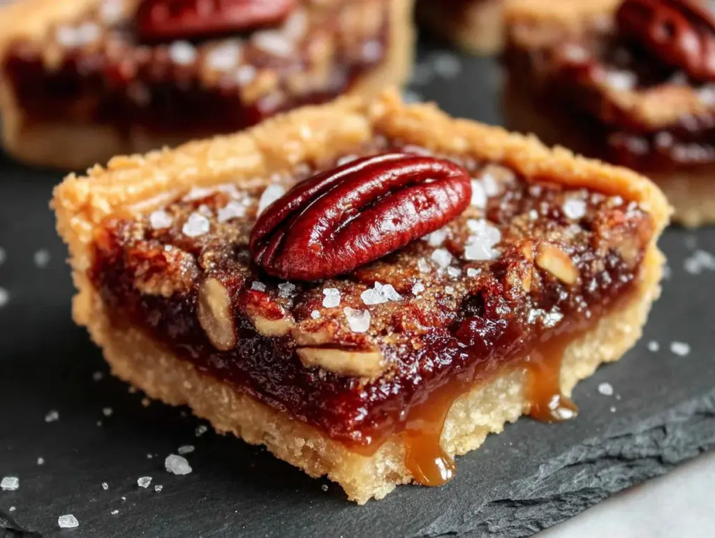 maple bourbon pecan pie bars - featured image