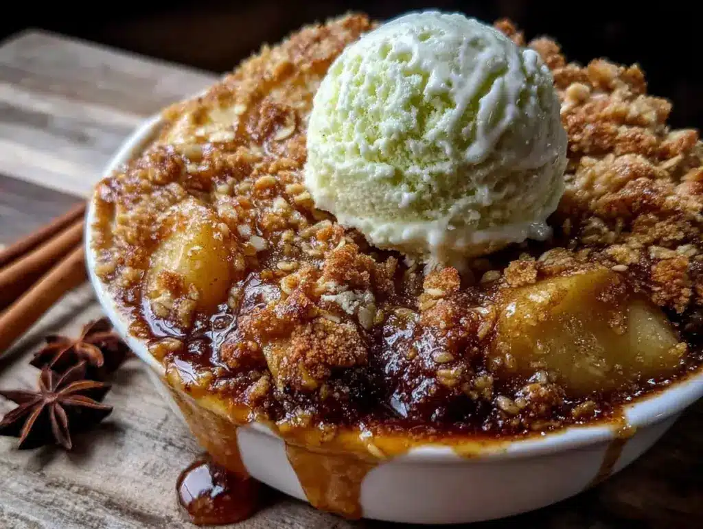 miso caramel apple crumble - featured image