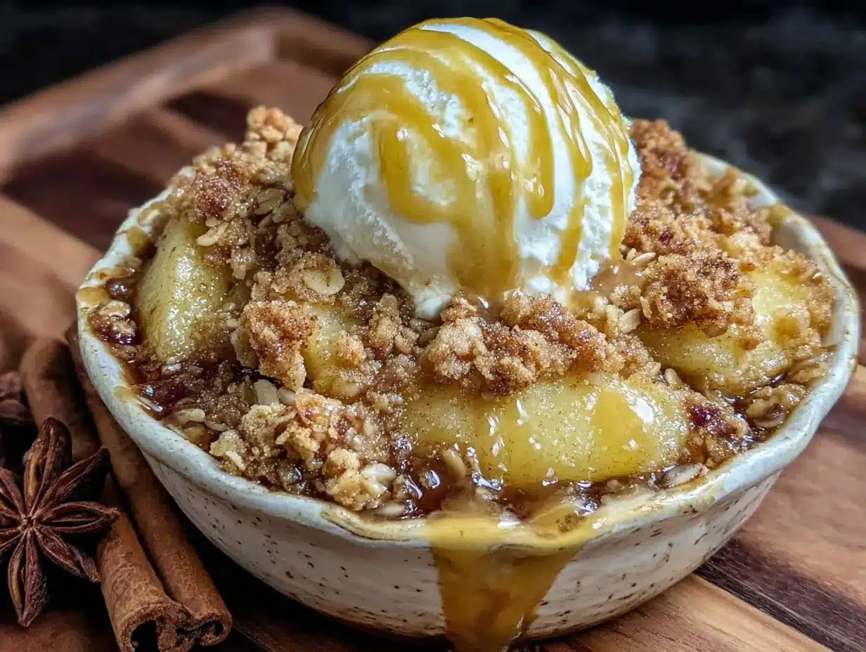 miso caramel apple crumble preparation steps
