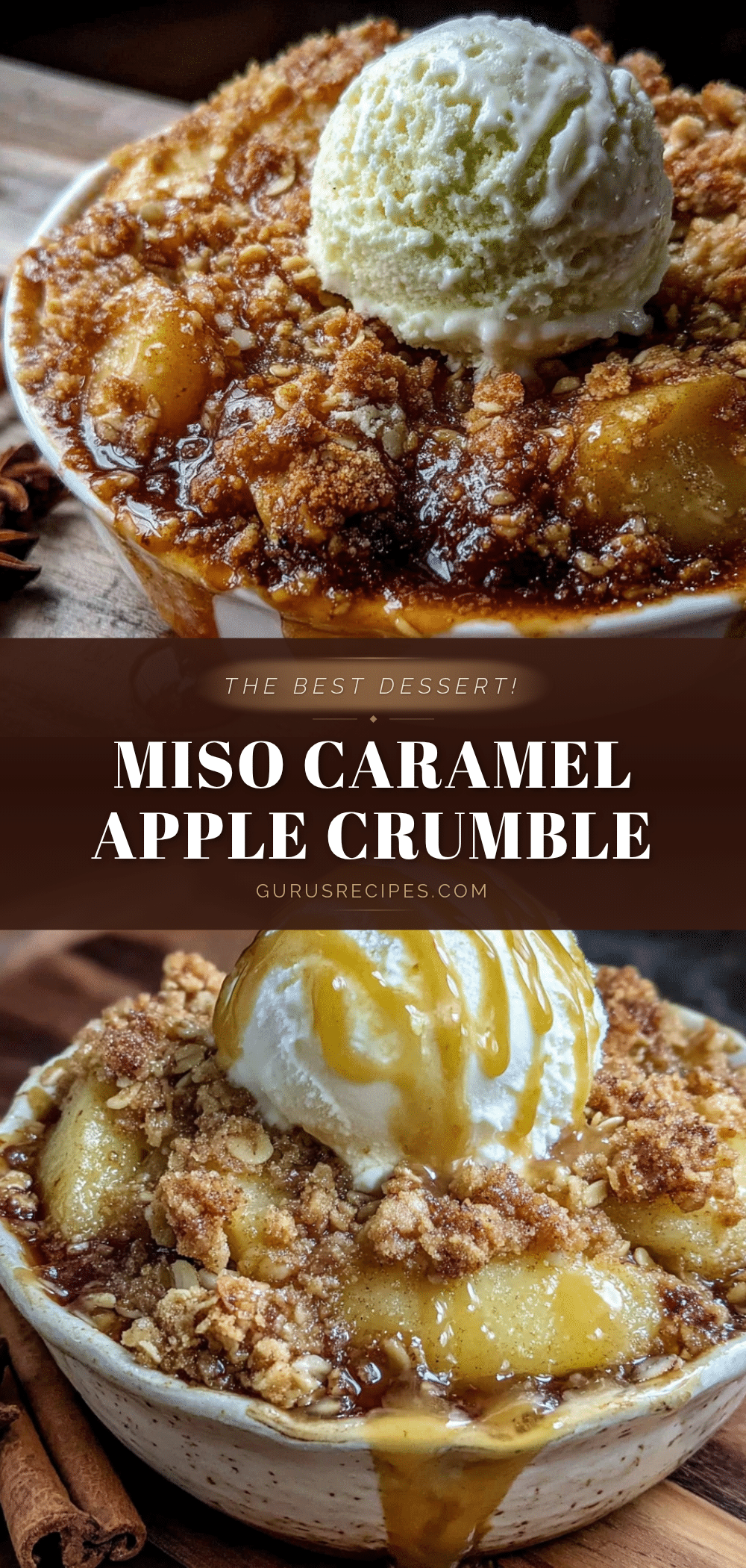 miso caramel apple crumble recipe