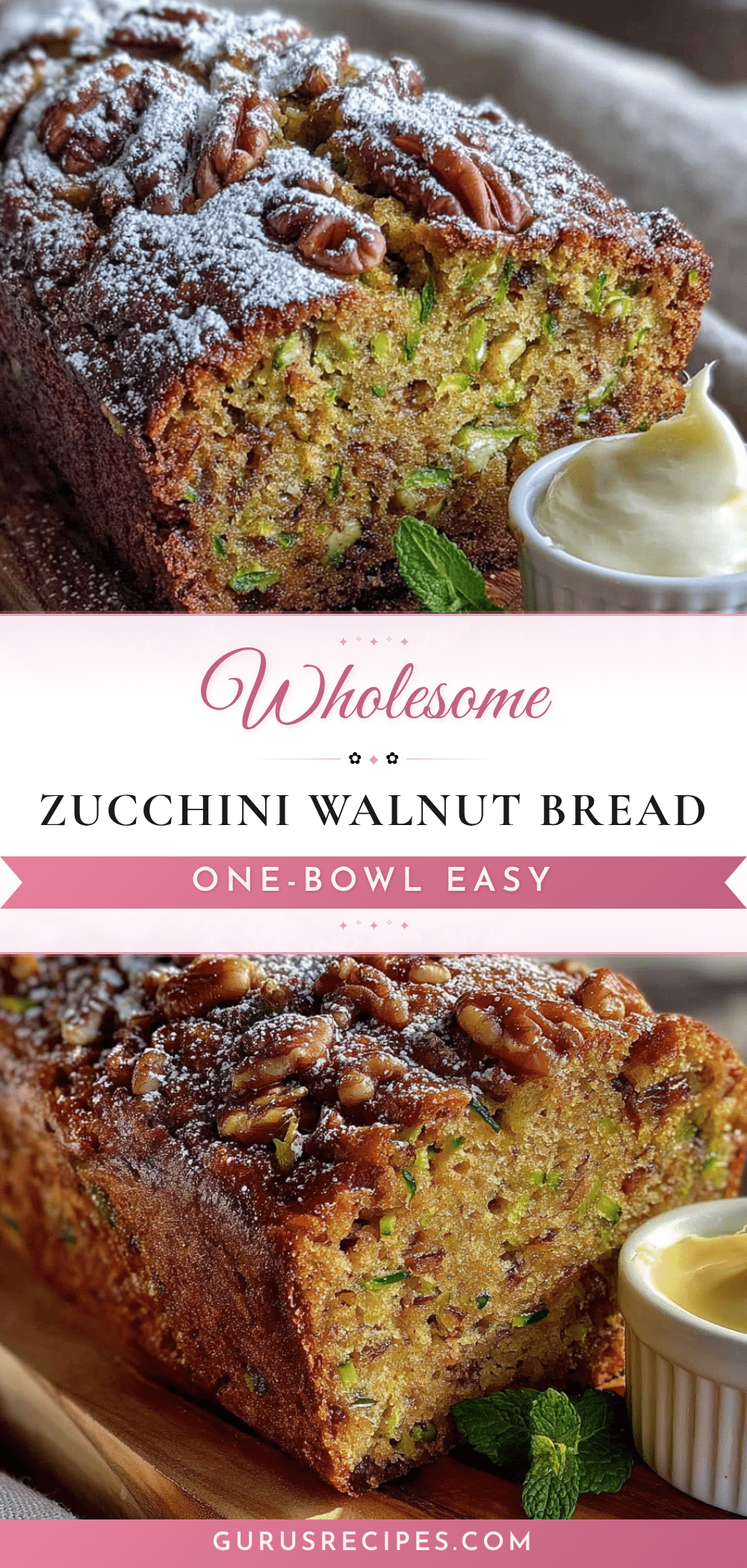 one-bowl zucchini walnut bread recipe