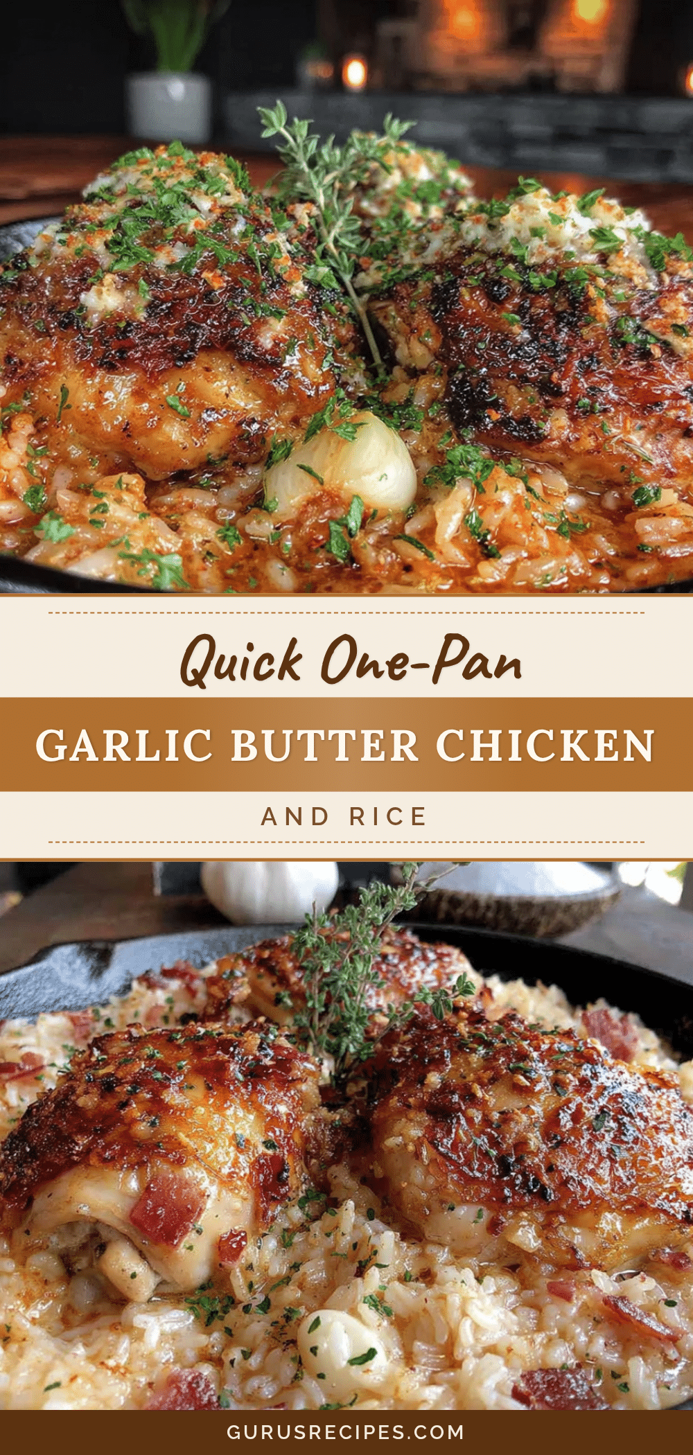 one-pan garlic butter chicken and rice recipe
