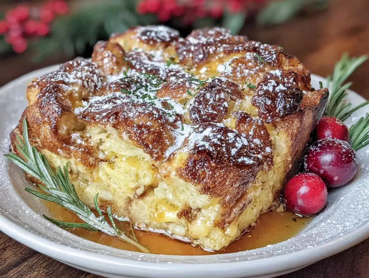 overnight eggnog french toast casserole preparation steps