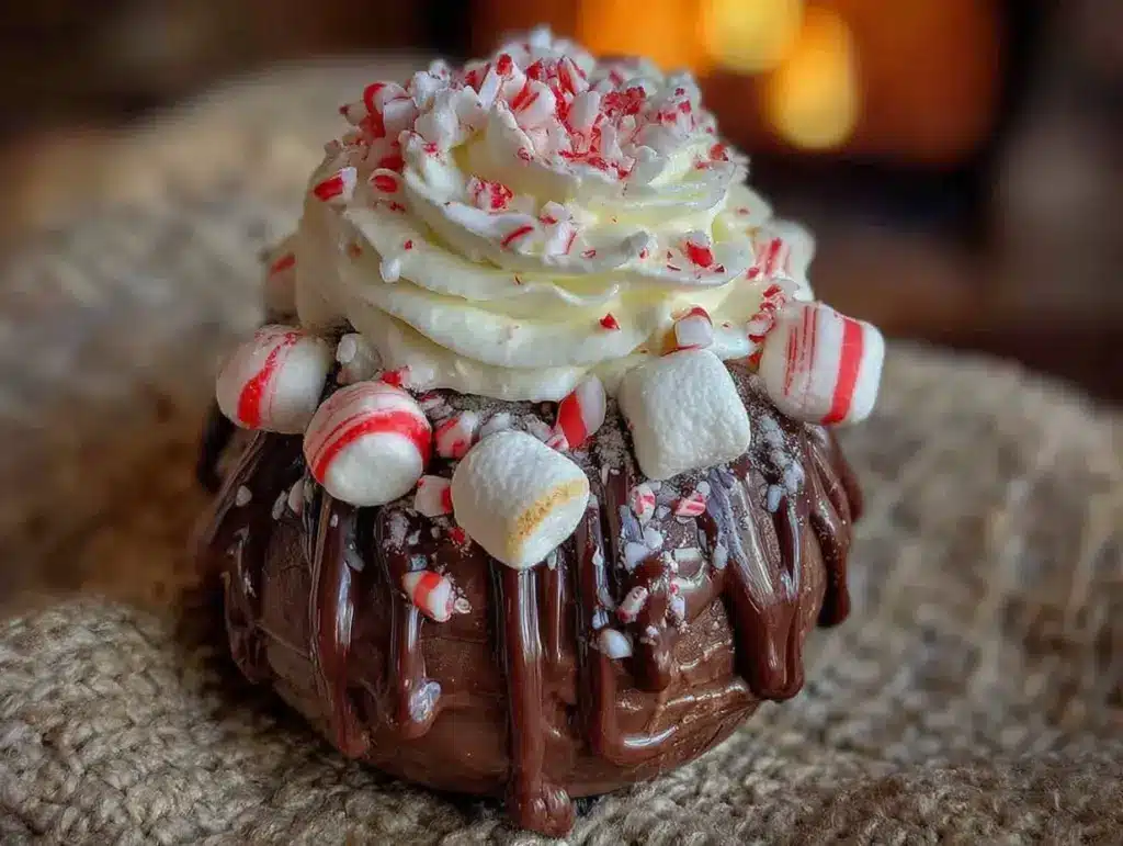 peppermint hot cocoa bombs - featured image