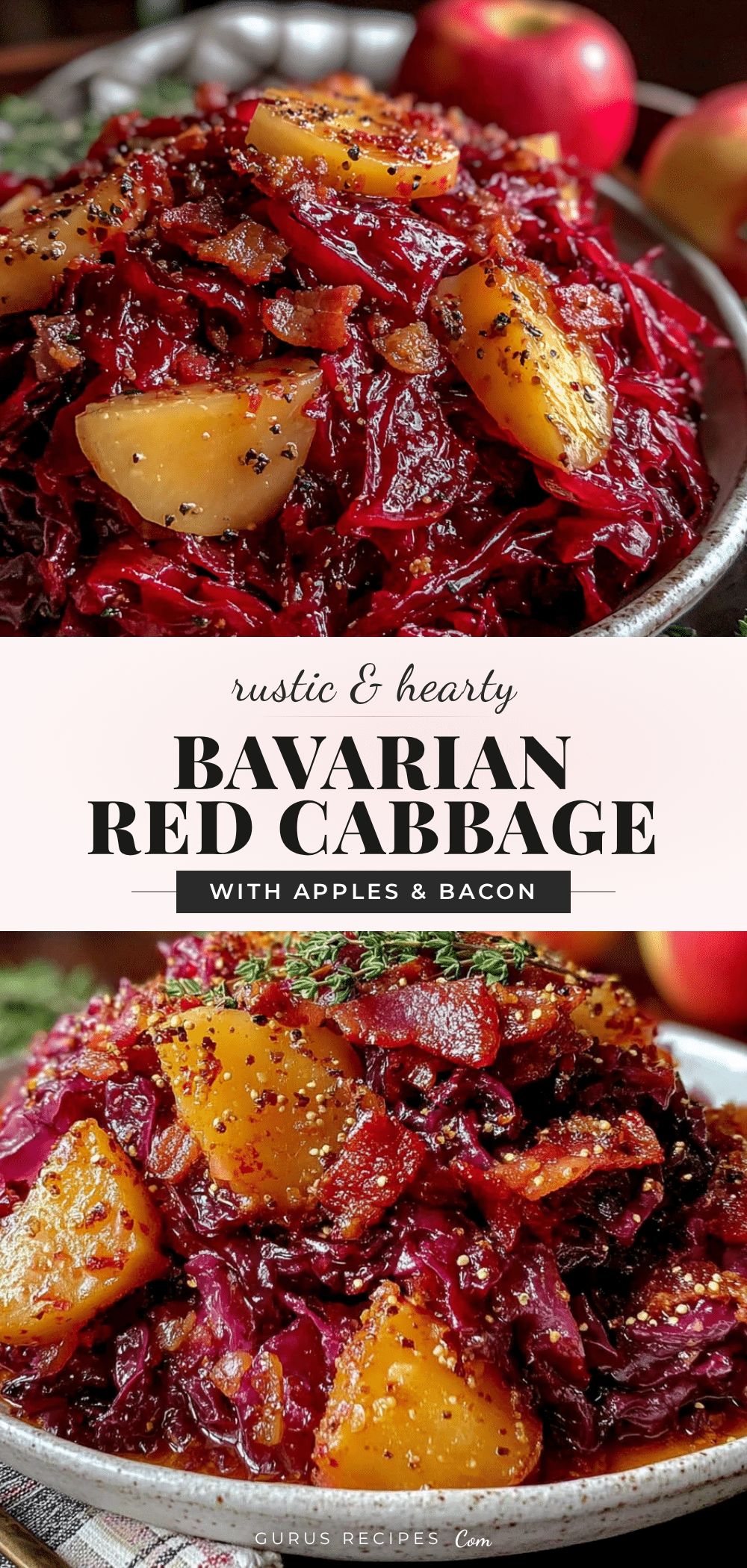 quick Bavarian red cabbage with apples and bacon recipe