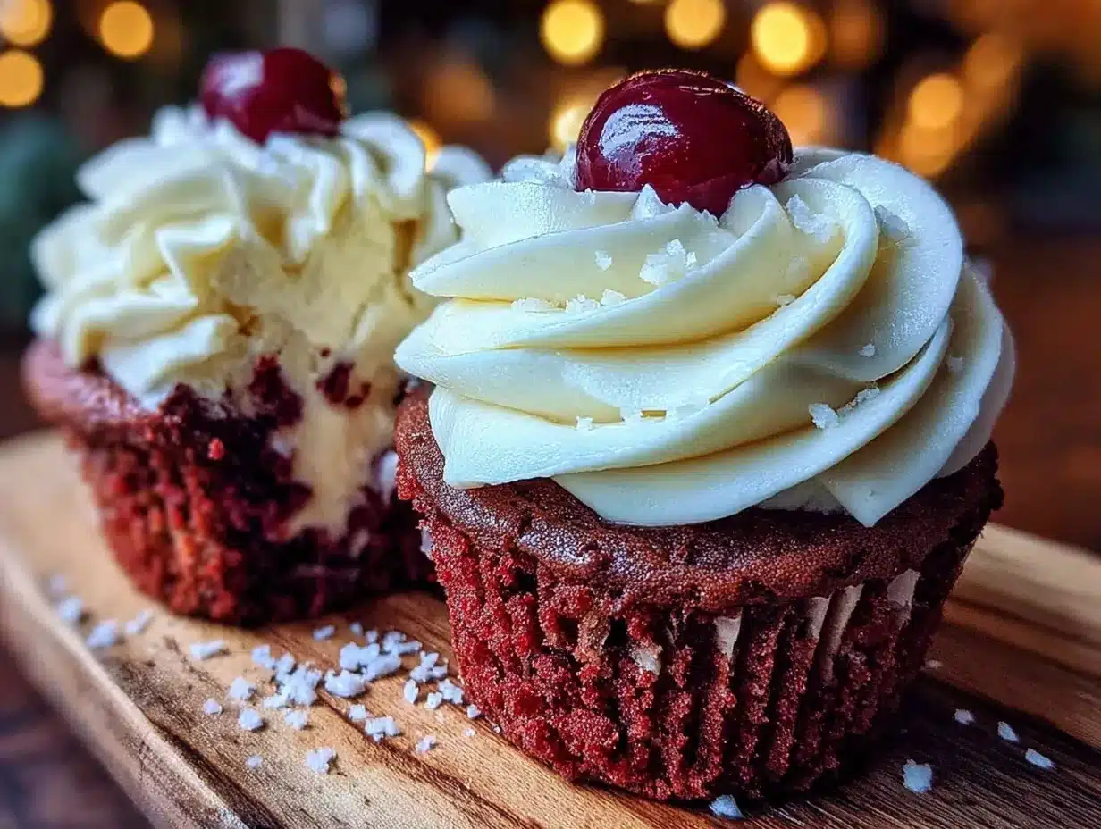 red velvet heart cupcakes preparation steps