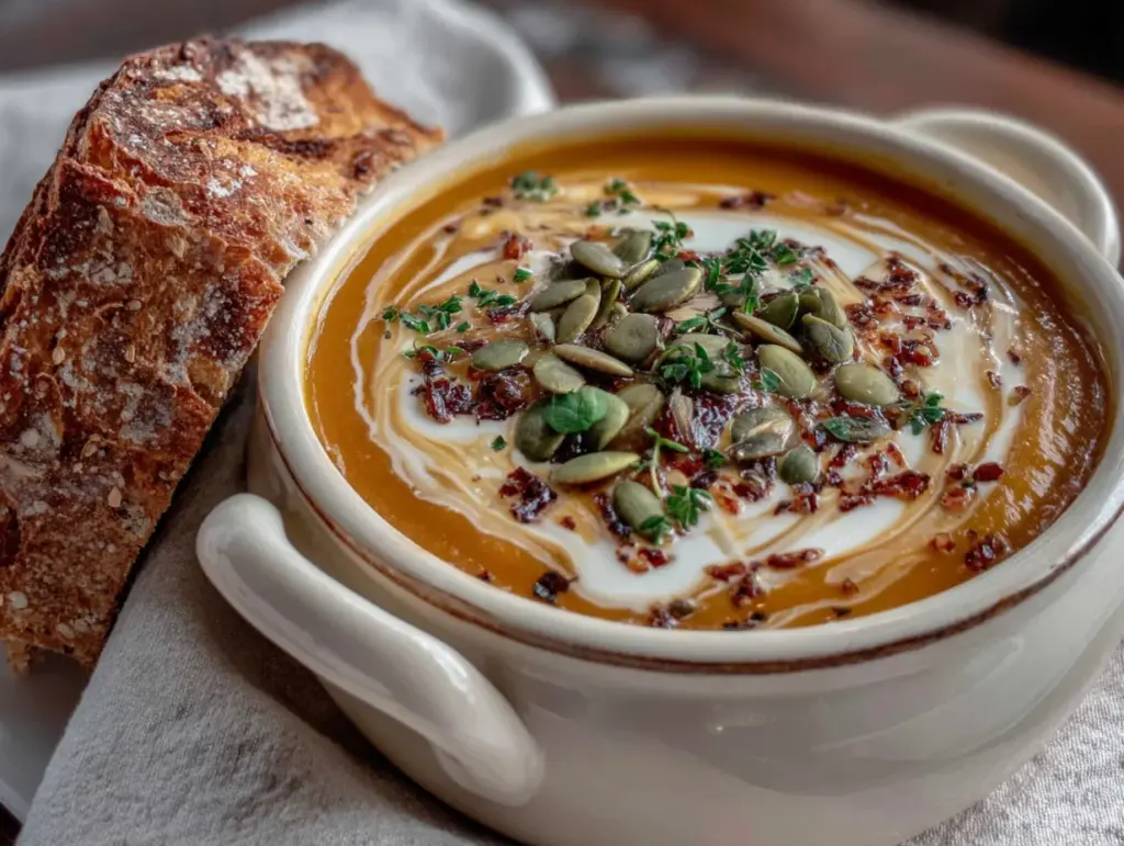 roasted butternut squash soup with brown butter - featured image