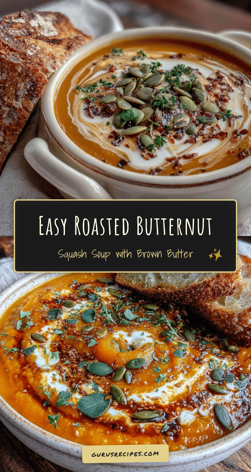 roasted butternut squash soup with brown butter recipe