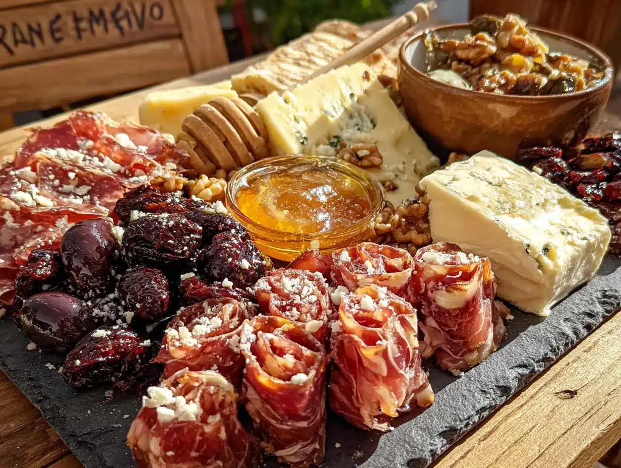 romantic charcuterie board for two preparation steps