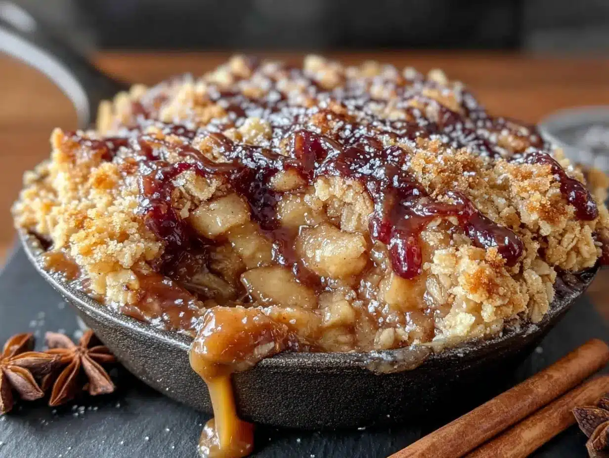 salted caramel apple crisp preparation steps