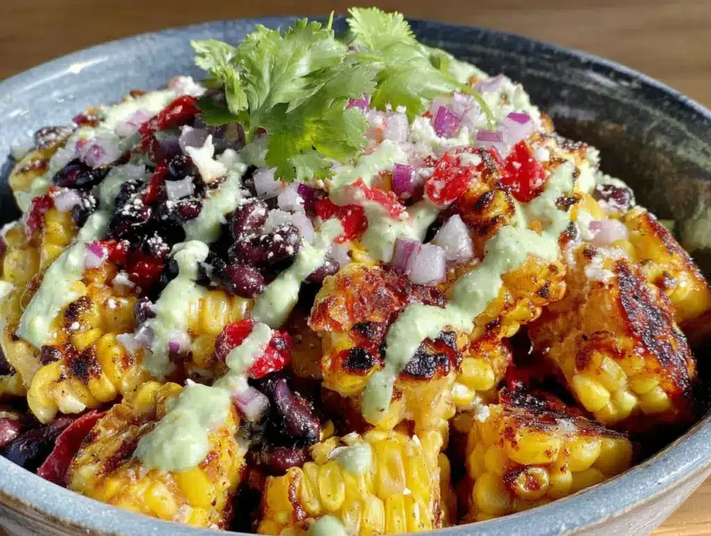 smoky grilled corn and black bean salad - featured image