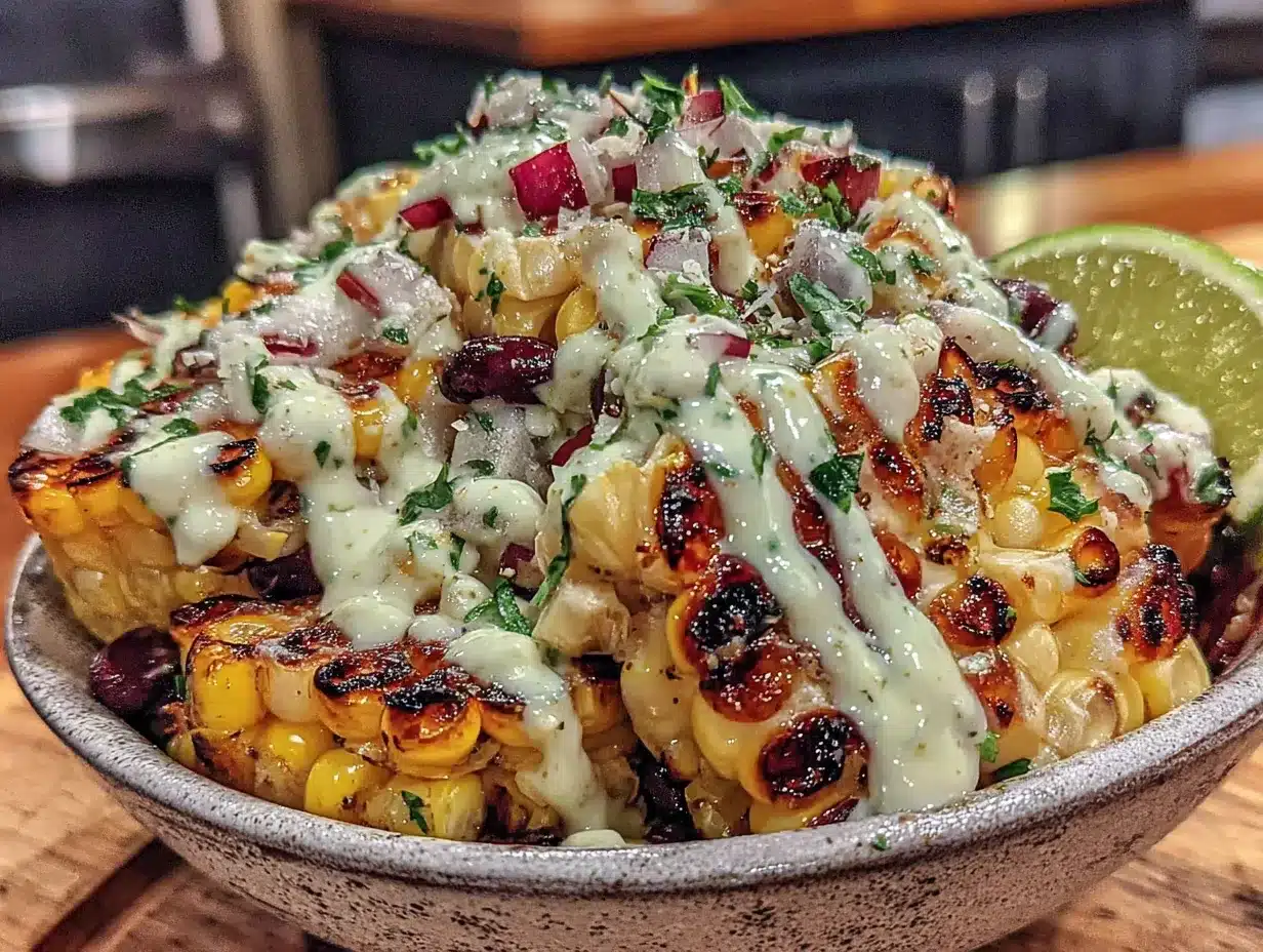 smoky grilled corn and black bean salad preparation steps