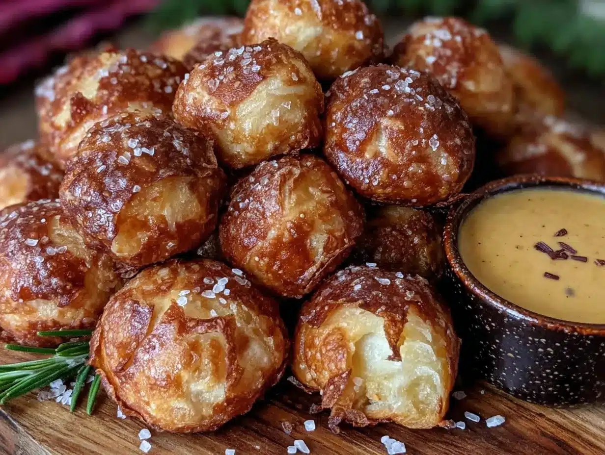 soft pretzel bites with beer cheese dip preparation steps