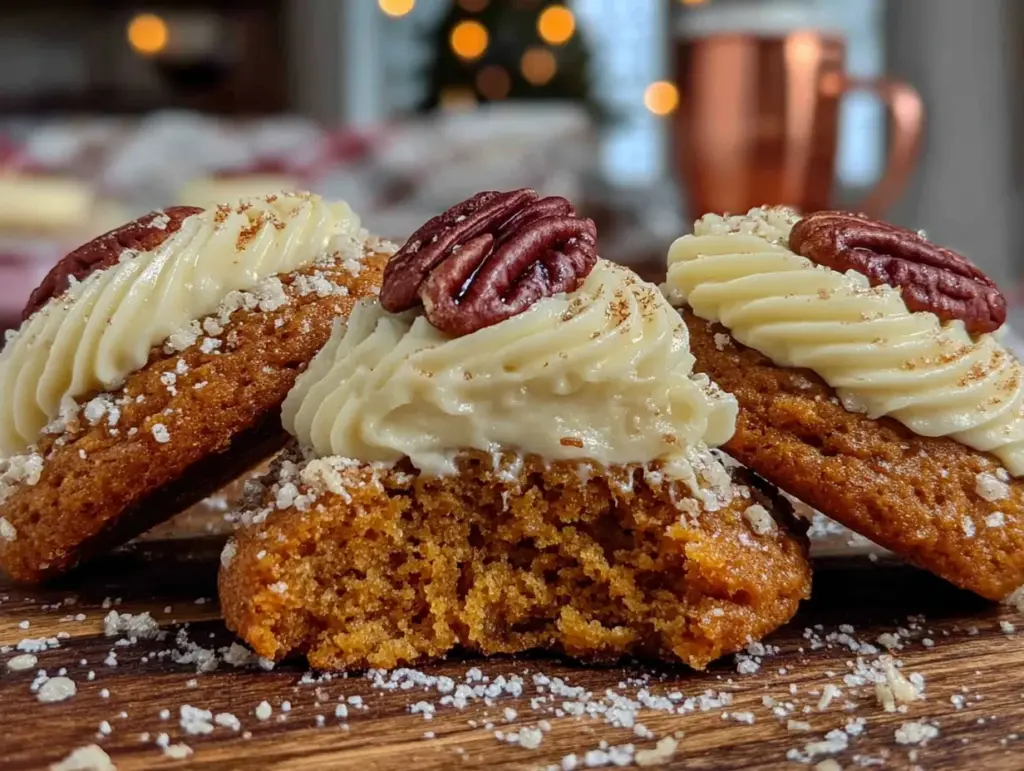 soft pumpkin cookies with cream cheese frosting - featured image