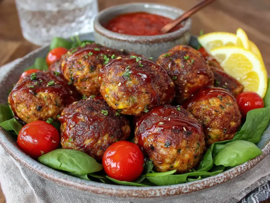 turkey and veggie meatballs - featured image