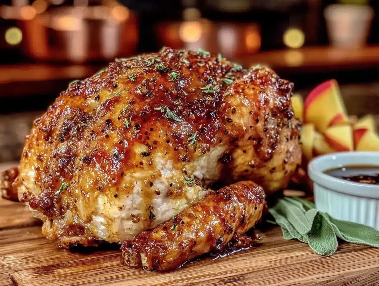 apple cider brined roast turkey preparation steps
