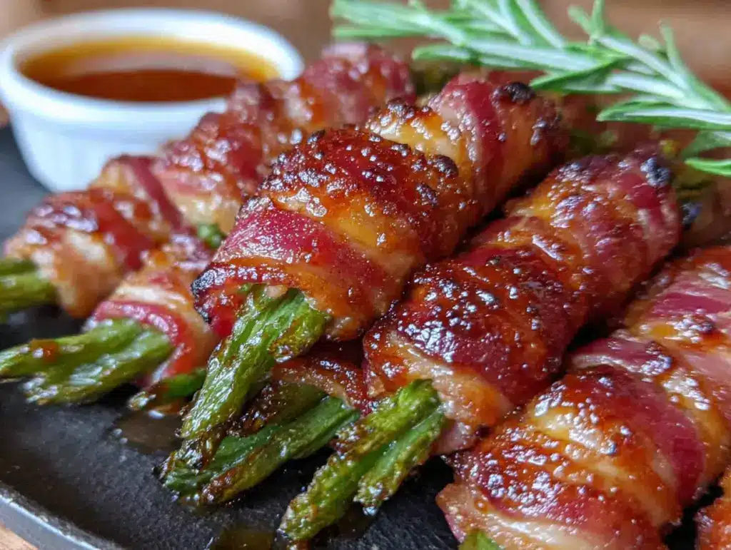 bacon-wrapped green beans with brown sugar glaze - featured image
