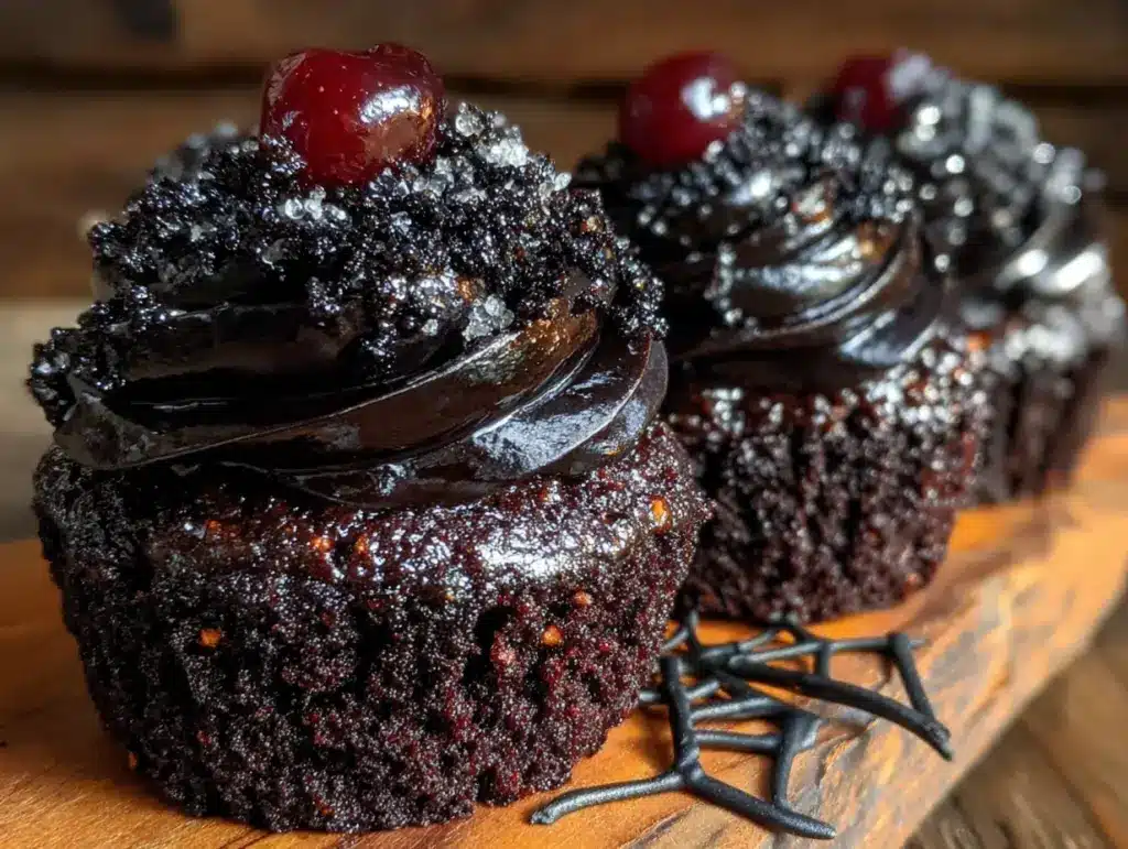 black velvet halloween cupcakes - featured image