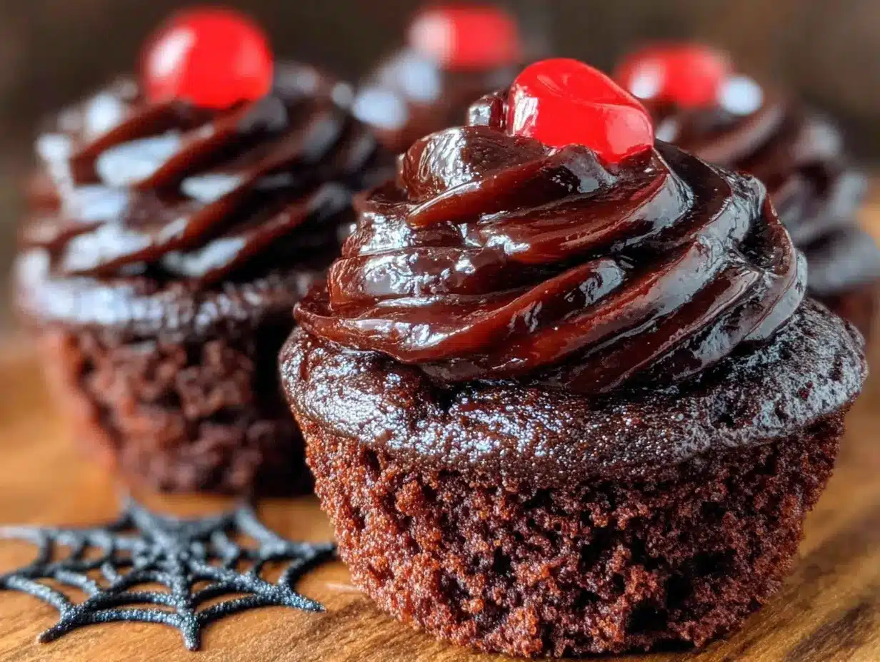 black velvet halloween cupcakes preparation steps