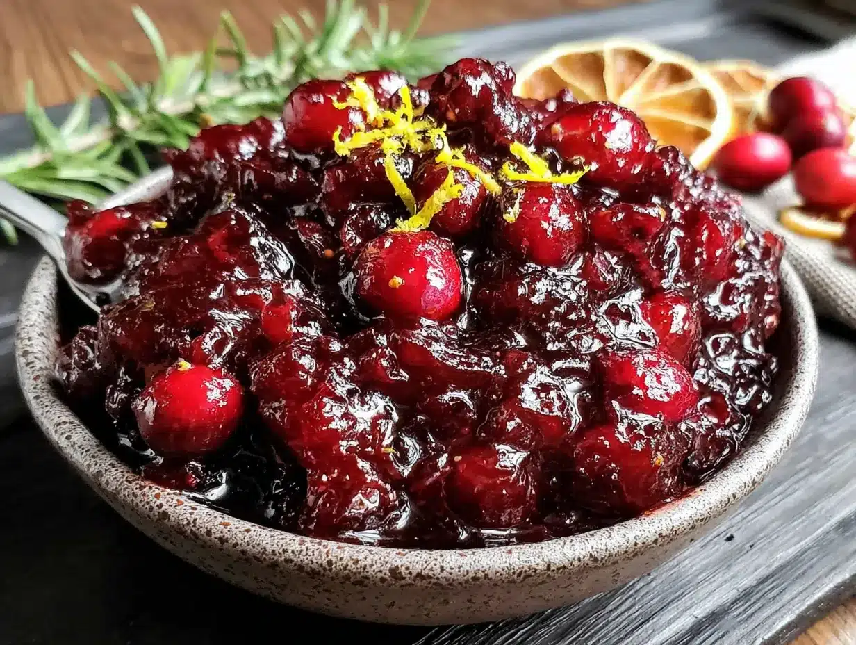 brown sugar cranberry sauce with orange zest preparation steps