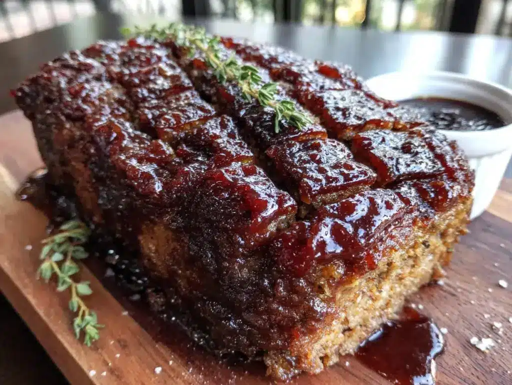 brown sugar glazed meatloaf - featured image