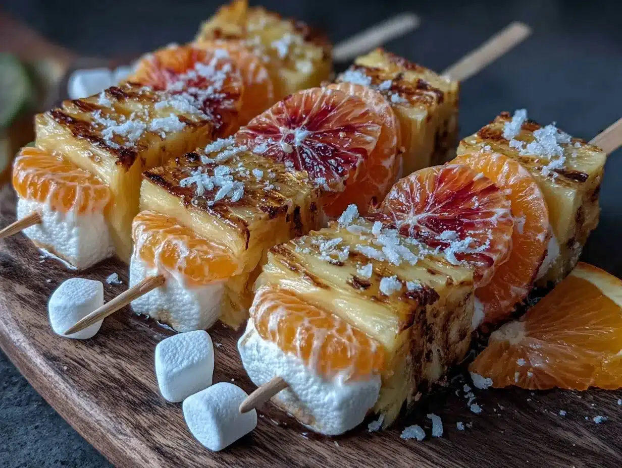 Candy Corn Fruit Skewers preparation steps