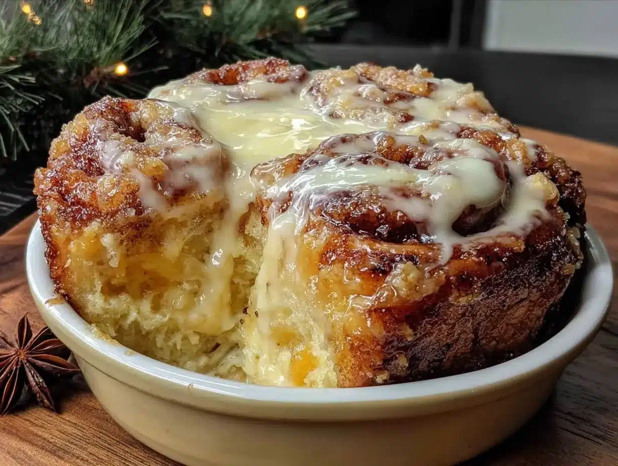christmas morning cinnamon roll casserole preparation steps
