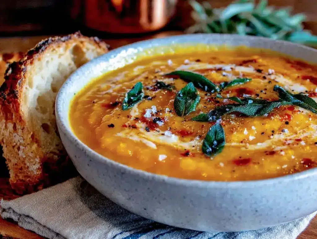 cozy creamy butternut squash soup - featured image